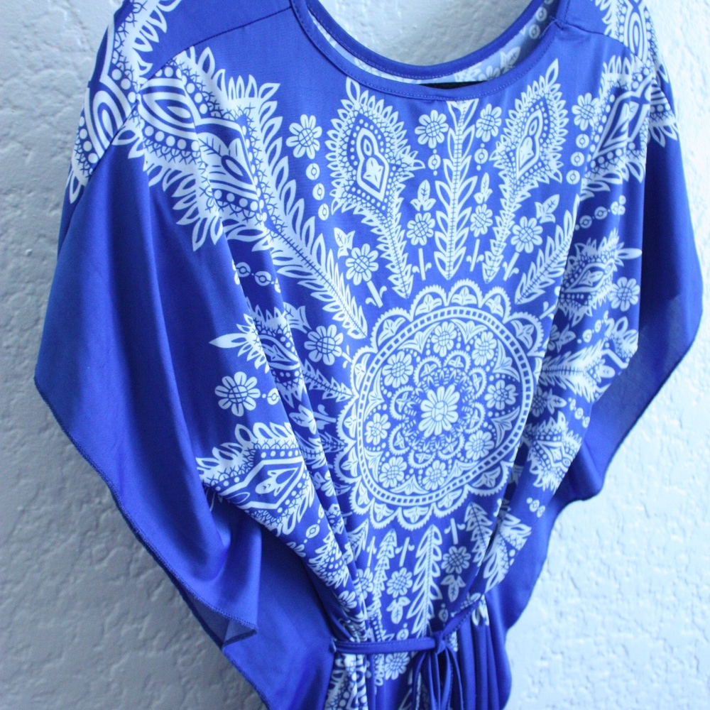 Intricate Designed Blue Mini Dress